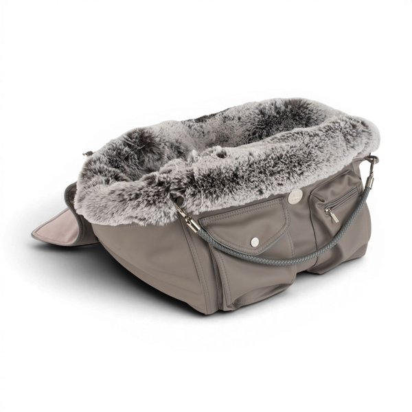Hundetasche Weekender taupe-dustyrose, salt & pepper Inlay