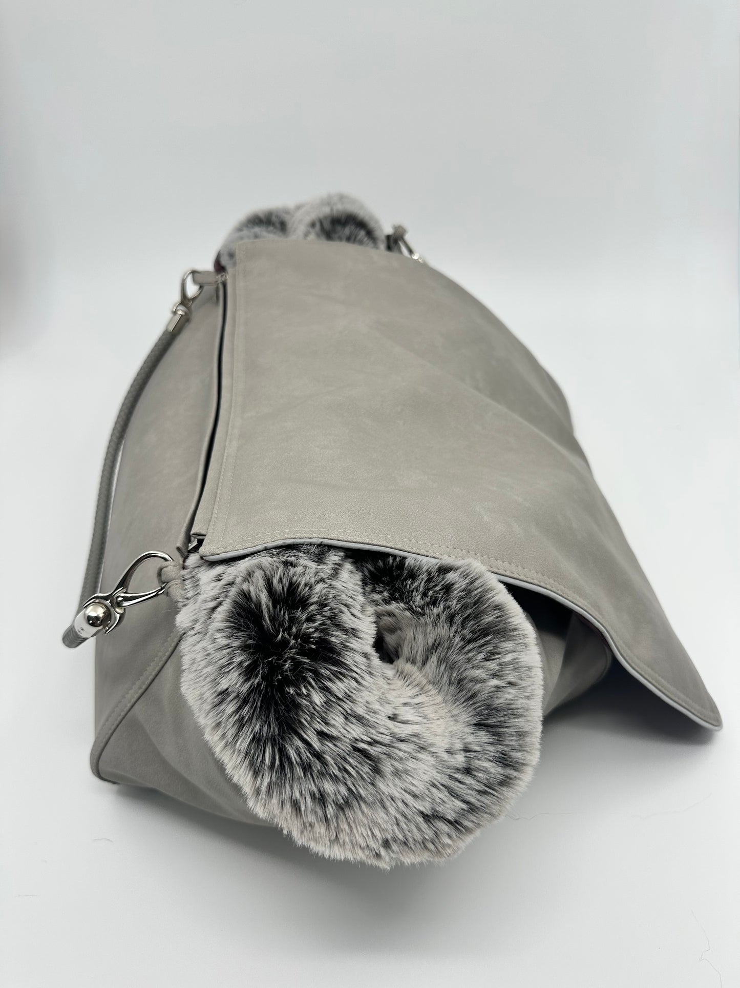 Hundetasche Weekender platingrey-iceblue, salt & pepper Inlay