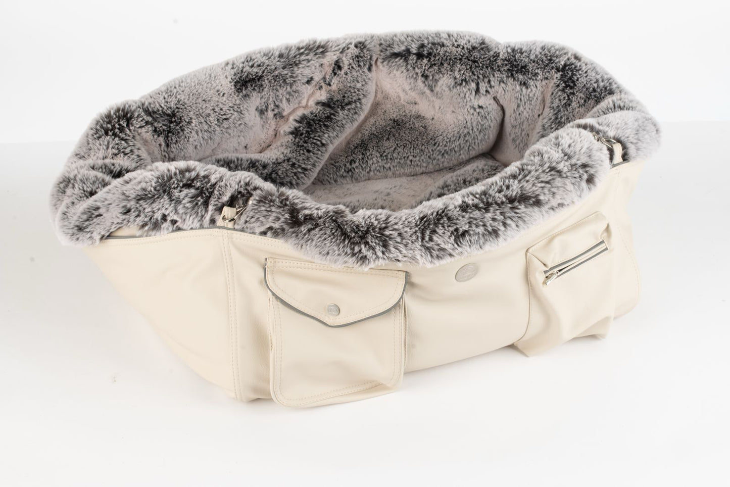 Hundetasche Weekender ice-darkrose, salt & pepper Inlay