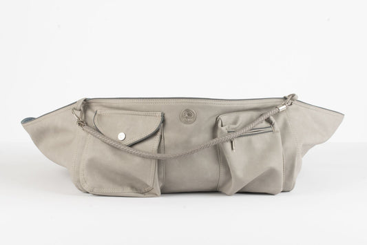 Hundetasche Weekender platingrey-iceblue, salt & pepper Inlay