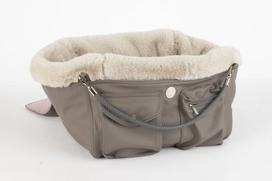 Hundetasche Weekender taupe-dustyrose, silverstone Inlay
