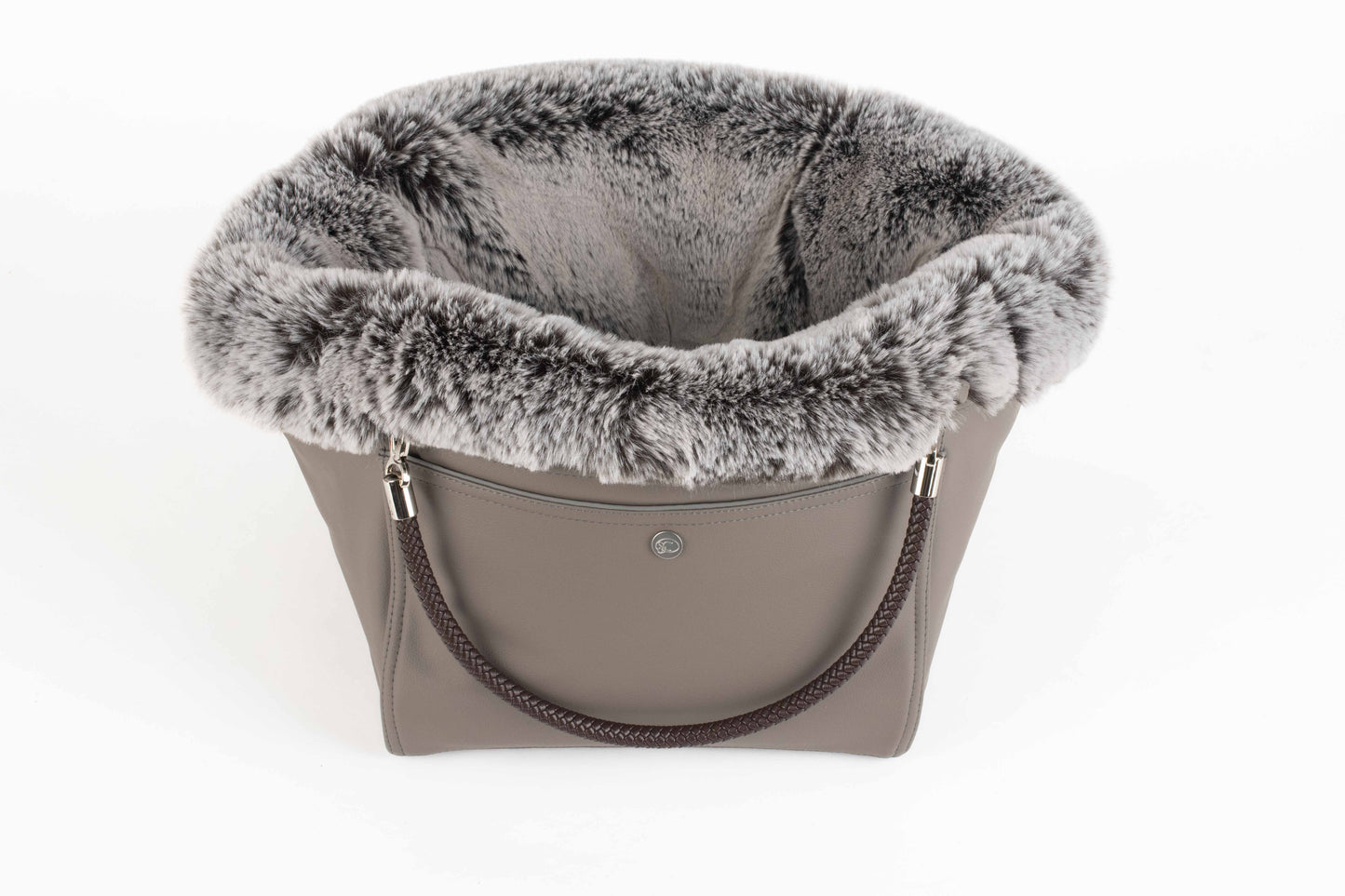 Hundetasche Weekender taupe-wildberry, salt & pepper Inlay