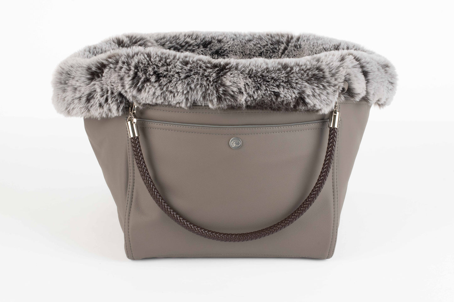 Hundetasche Weekender taupe-wildberry, salt & pepper Inlay