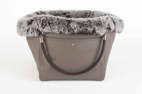 Hundetasche Weekender taupe-iceblue, salt & pepper Inlay