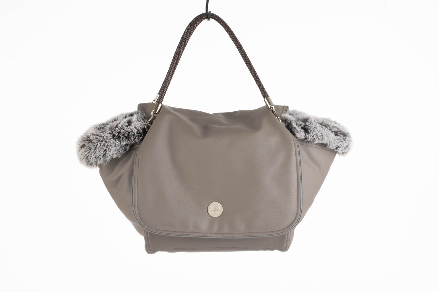 Hundetasche Weekender taupe-wildberry, salt & pepper Inlay