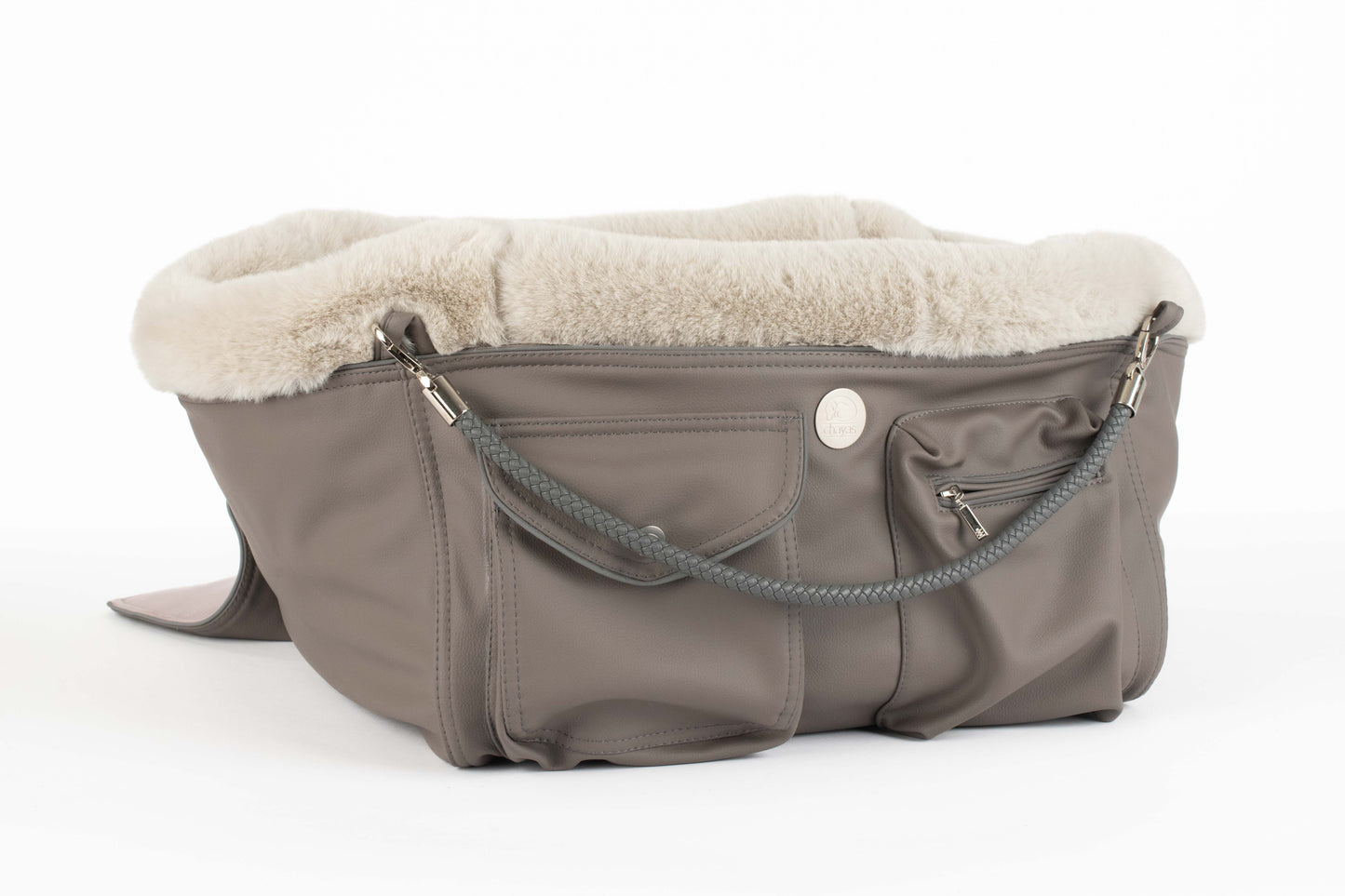 Hundetasche Weekender taupe-wildberry, silverstone Inlay