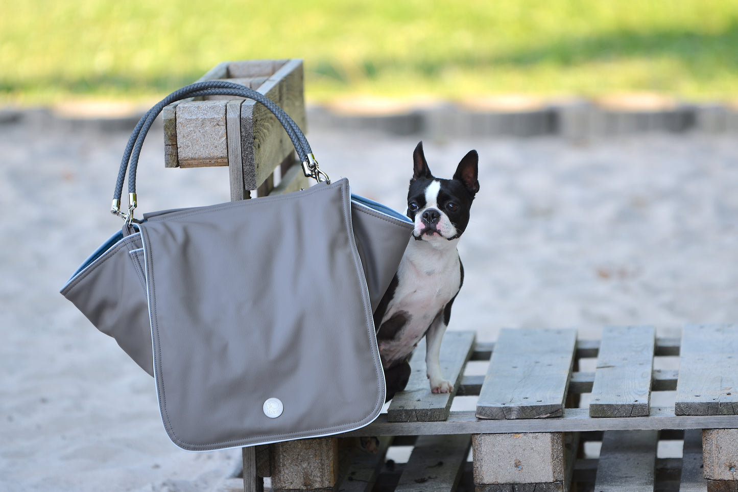 Bolso de viaje para perros Weekender [[ platin grey - iceblue ]]