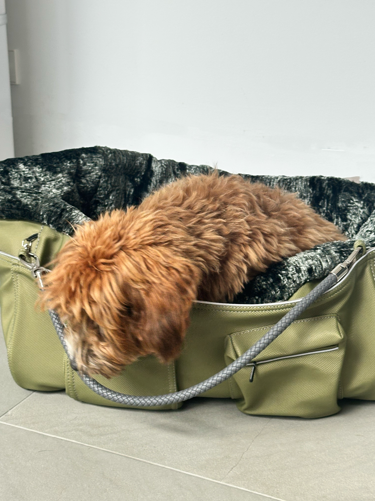 Bolsa de transporte para perros Weekender 4Seasons, verde musgo, M