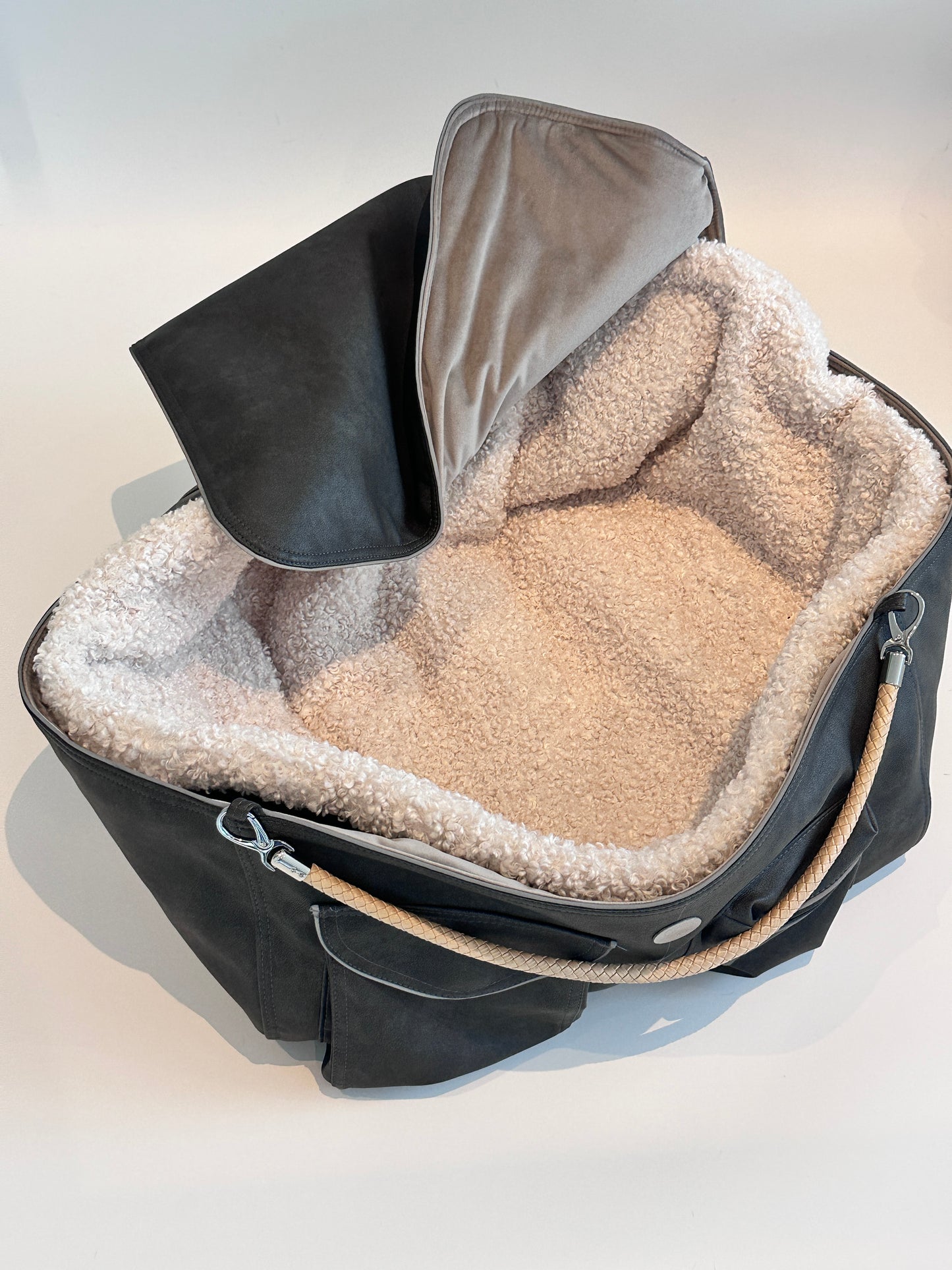 Bolsa de transporte para perros Weekender 4Estaciones, antracita natural, M