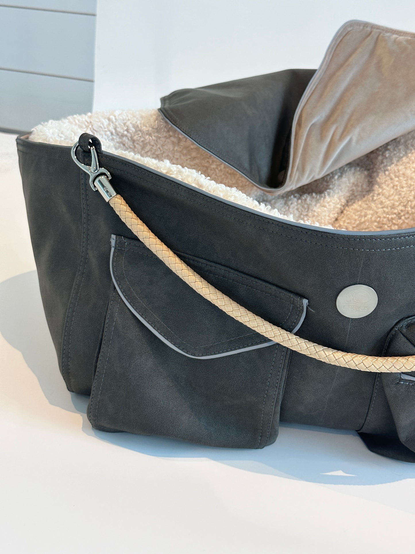 Bolsa de transporte para perros Weekender 4Estaciones, antracita natural, M