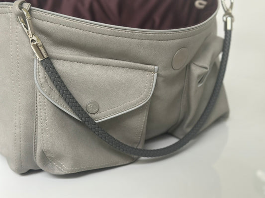 Bolsa de viaje para perros Weekender [[ gris platino - mora ]]