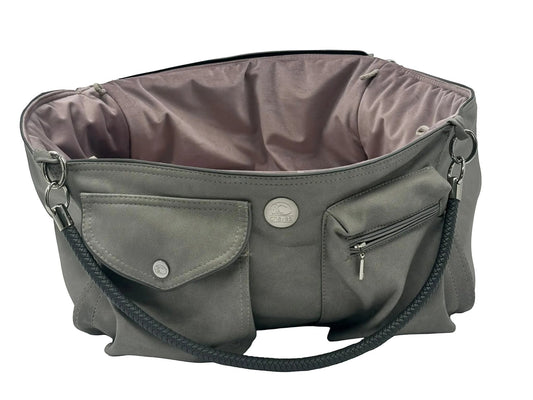Hundetasche Weekender platingrey-dustyrose, salt & pepper Inlay