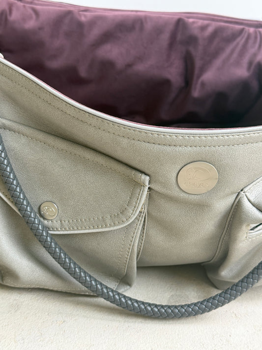 Hundetasche Weekender platingrey-wildberry, salt & pepper Inlay