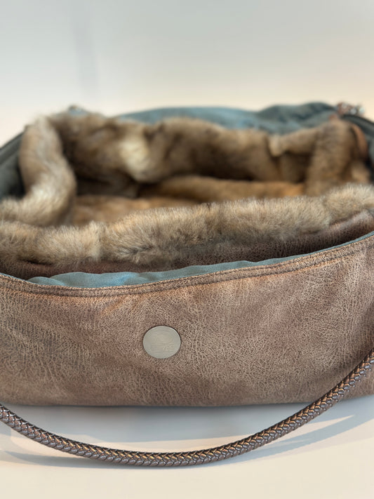 Bolso para perros Weekender 4Seasons, visón con correa cruzada para el hombro, M